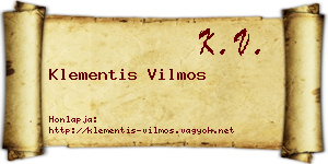 Klementis Vilmos névjegykártya