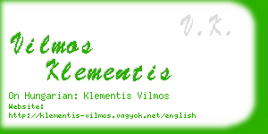 vilmos klementis business card